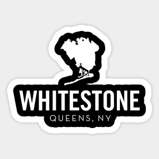 Whitestone, Queens - New York (white) Sticker